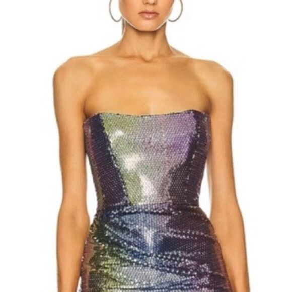 NWT The New Arrivals by ILKYAZ OZEL Isla Blue Jade Bustier Dress EU 38/Medium - Picture 3 of 16